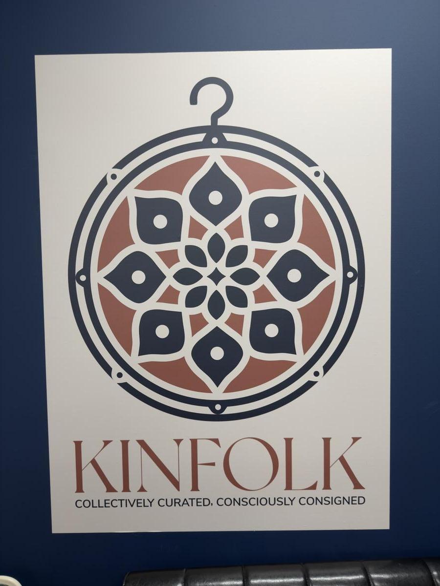 Kinfolk logo poster — Collectively Curated, Consciously Consigned